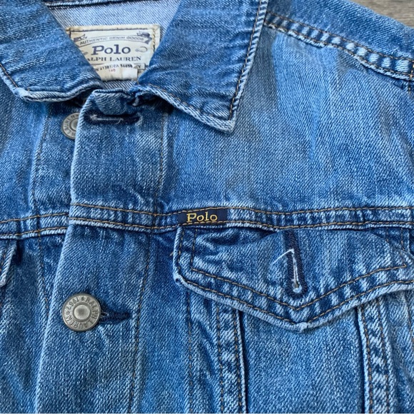 POLO Ralph Lauren Distressed Denim Jacket Size 16 - Picture 9 of 10